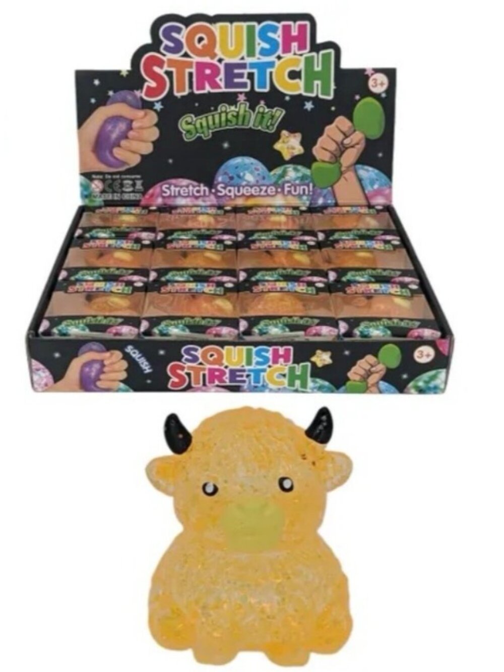 Squishy Highland Cow Fidget Toy | Stretchy Sensory Stress Relief |